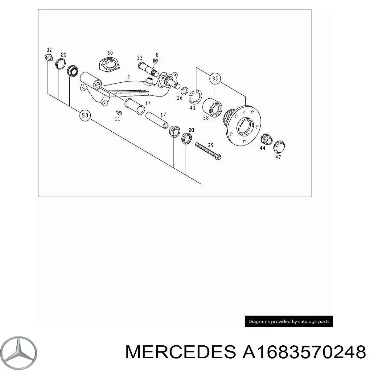 Сайлентблок заднего нижнего рычага A1683570248 Mercedes