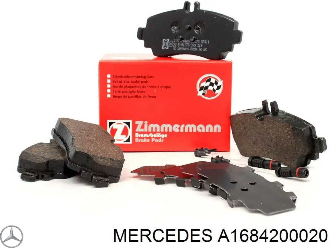 Купить A1684200020 Mercedes Колодки тормозные