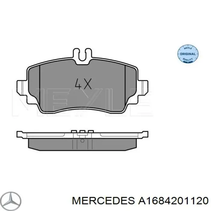 Передние тормозные колодки A1684201120 Mercedes