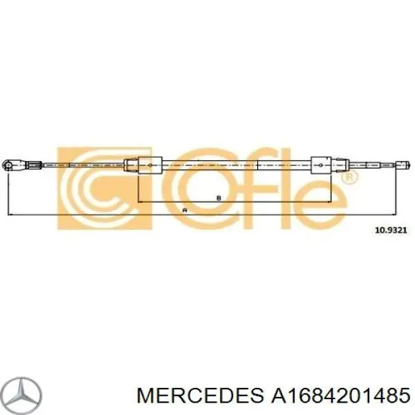 Трос ручного тормоза задний Mercedes A1684201485 цена, от 8.19 USD