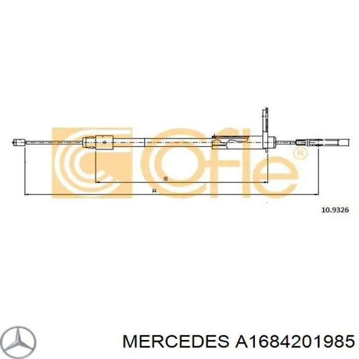 Трос ручника A1684201985 Mercedes