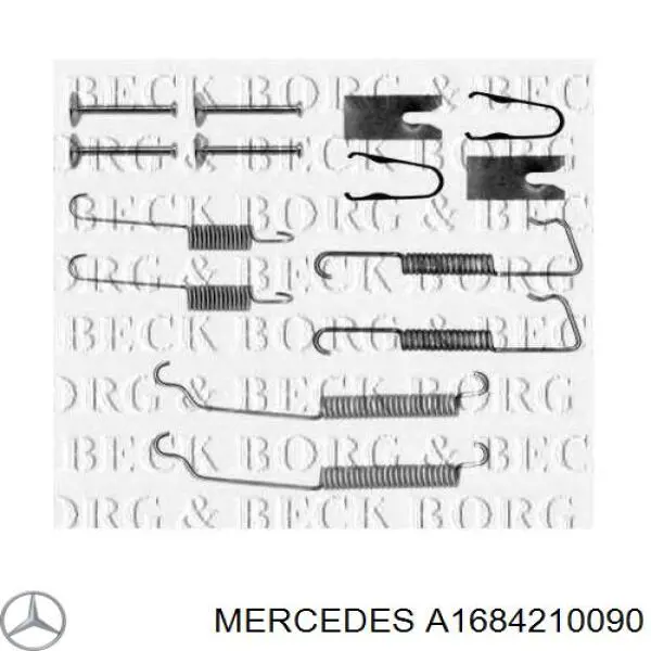 Ремкомплект тормозных колодок Mercedes A1684210090