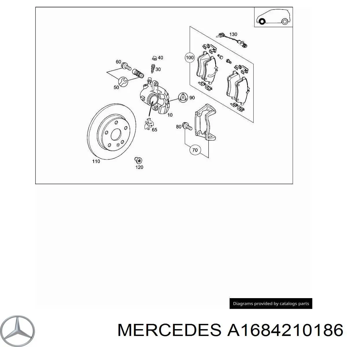 A1684210186 Mercedes kit de reparação de suporte do freio dianteiro