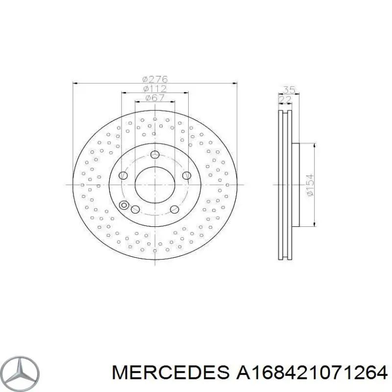 Купить A168421071264 Mercedes Ротор тормозной