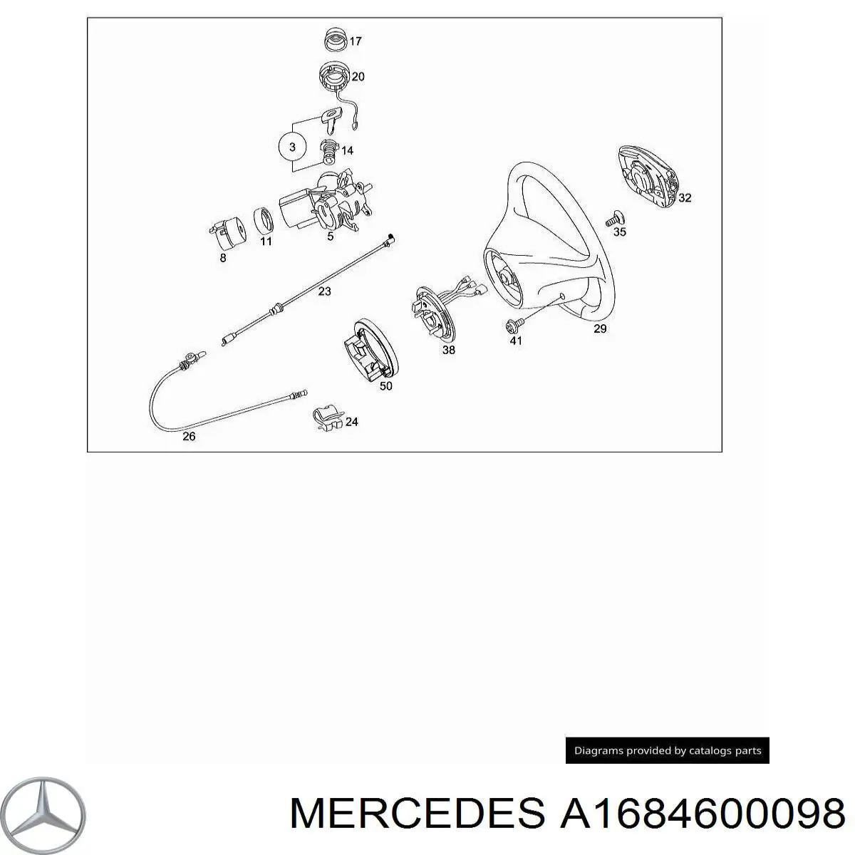 Подушка безопасности водителя A1684600098 Mercedes