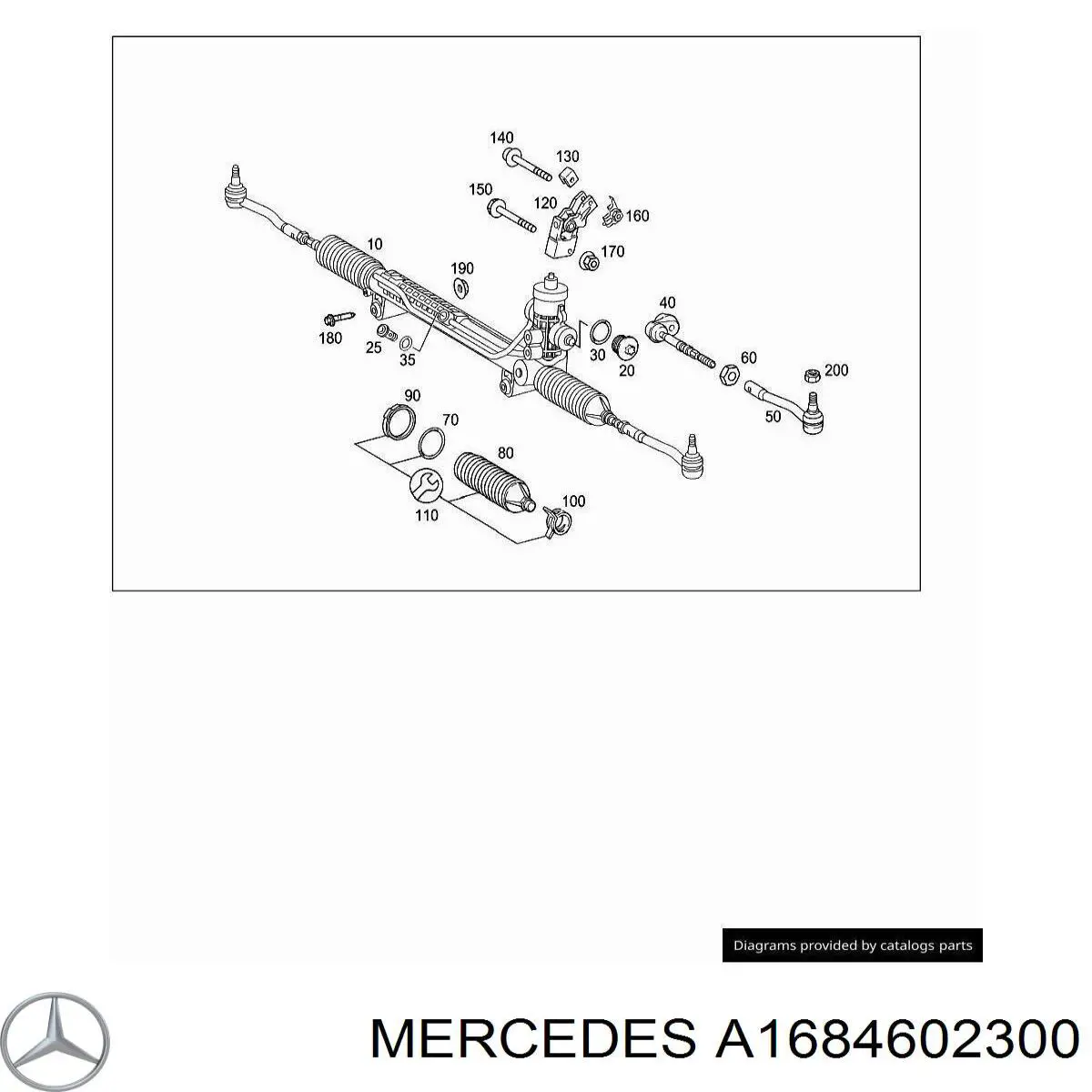 A1684602300 Mercedes пыльник рулевой рейки