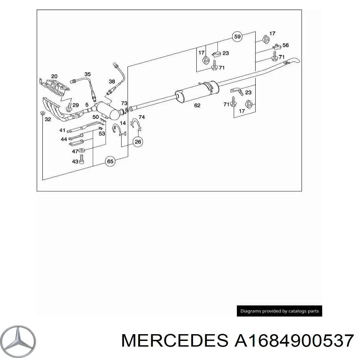  Mercedes A1684900537 цена, от 54.62 USD