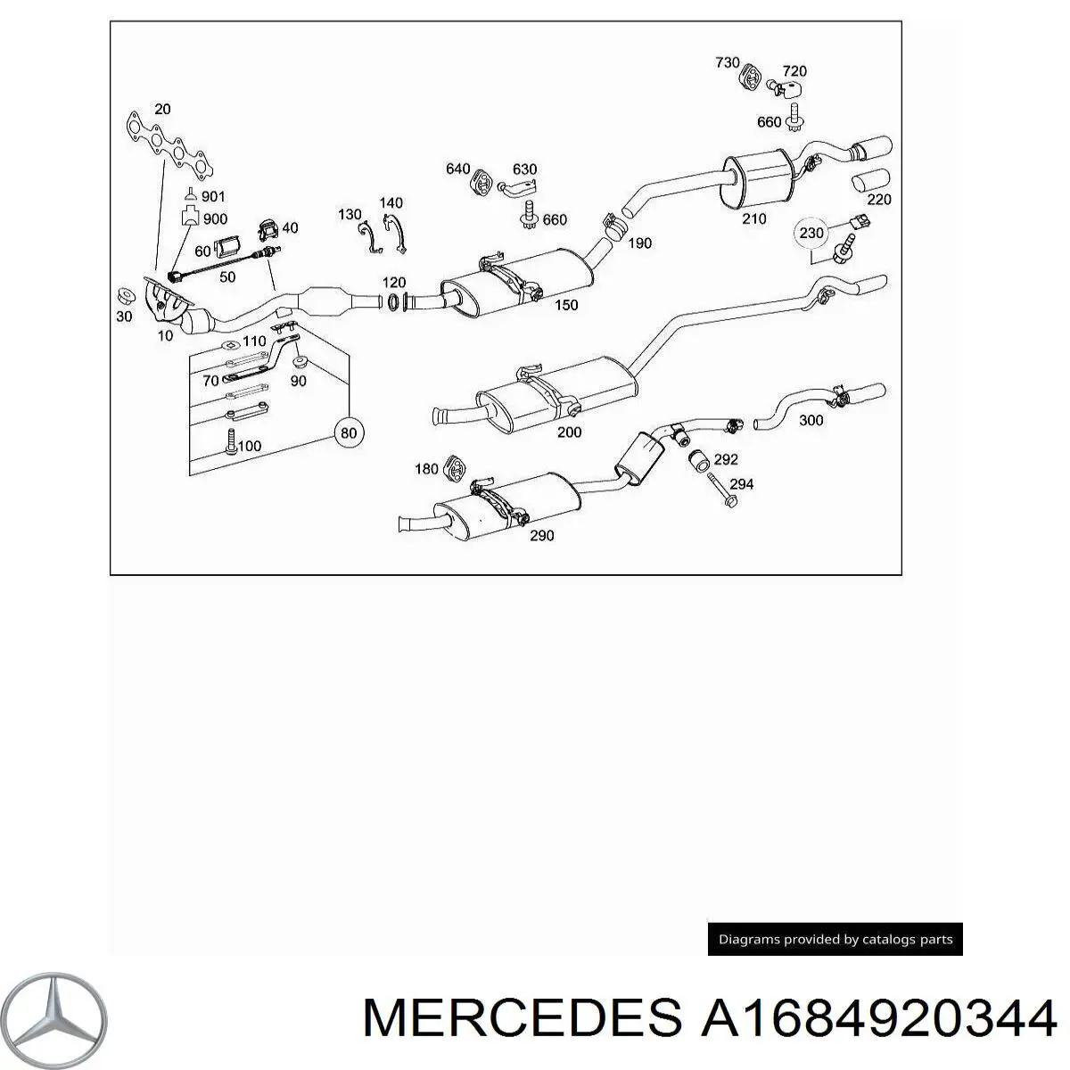 Подушка глушителя A1684920344 Mercedes
