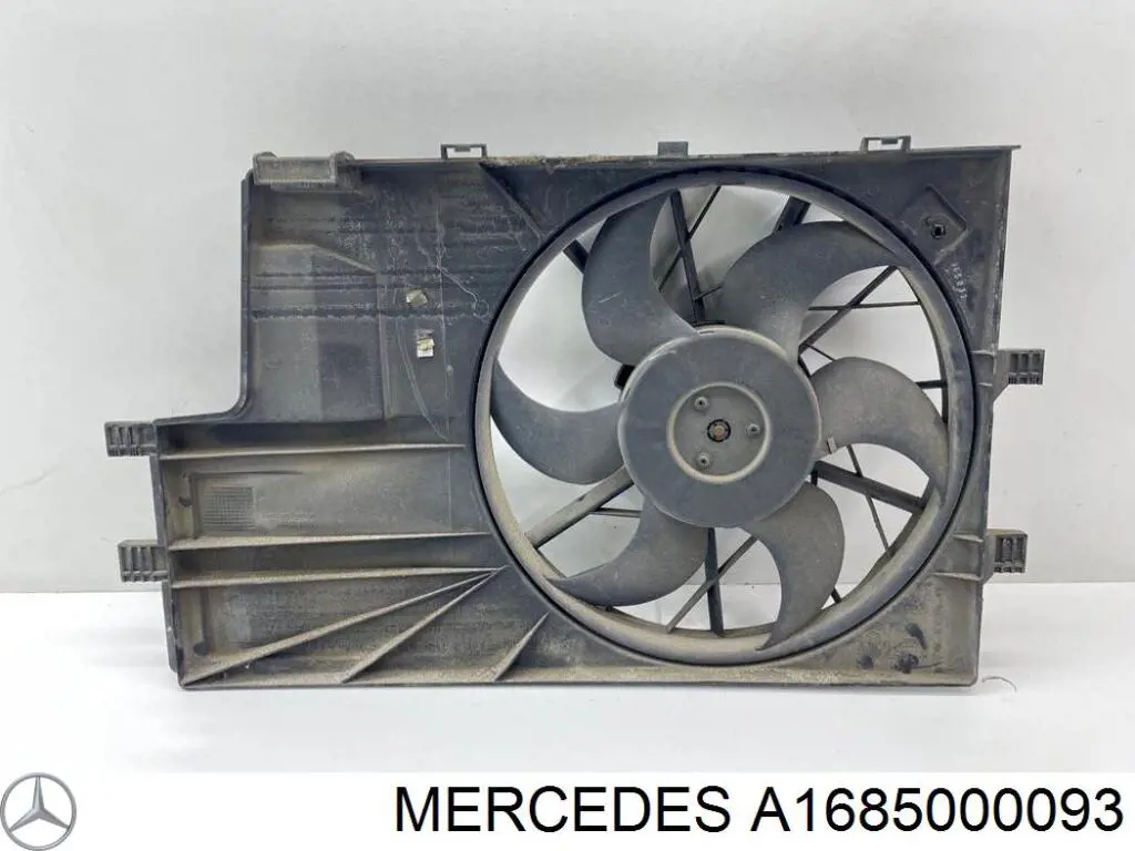 A1685000093 Mercedes difusor do radiador de esfriamento, montado com motor e roda de aletas