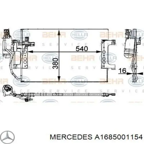 A1685001154 Mercedes Конденсатор