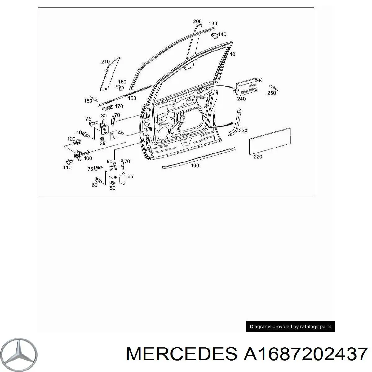 Gozno da porta dianteira direita para Mercedes A (W168)