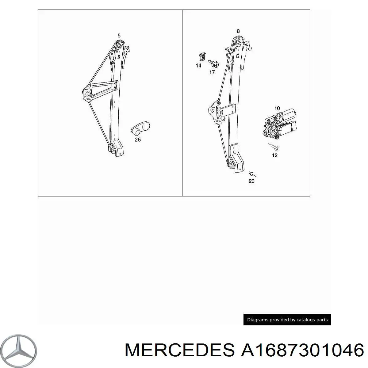 Стеклоподъемник задней правой двери на Mercedes A (W168)