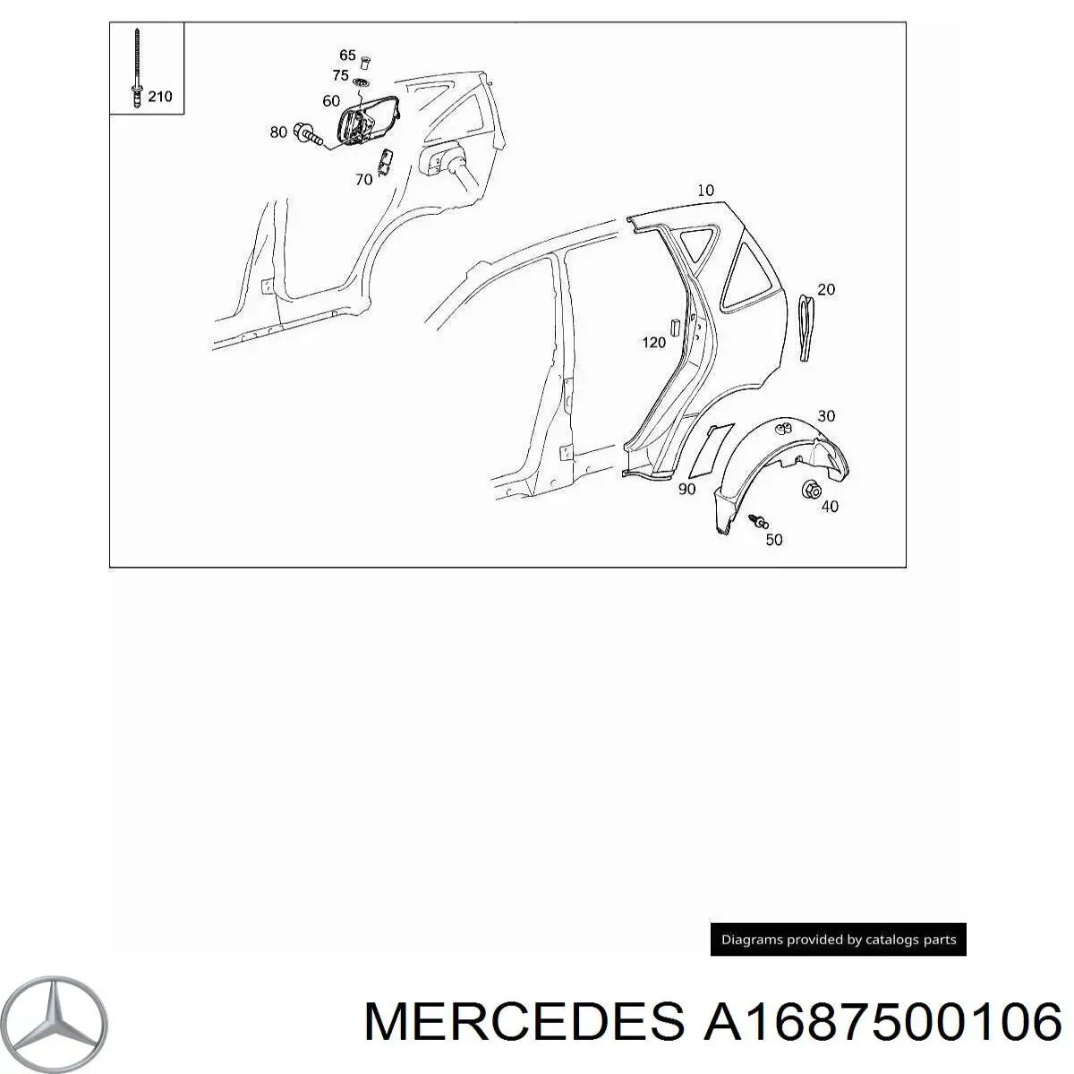 A1687500106 Mercedes alcapão do tanque de combustível