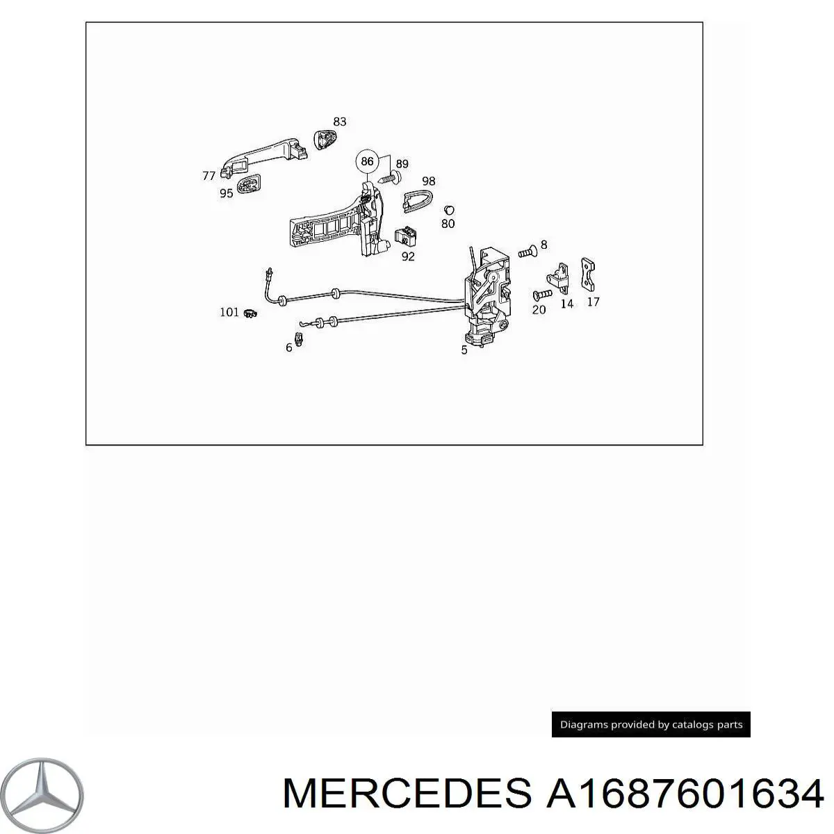 A1687601634 Mercedes Держатель наружной ручки двери передней правой