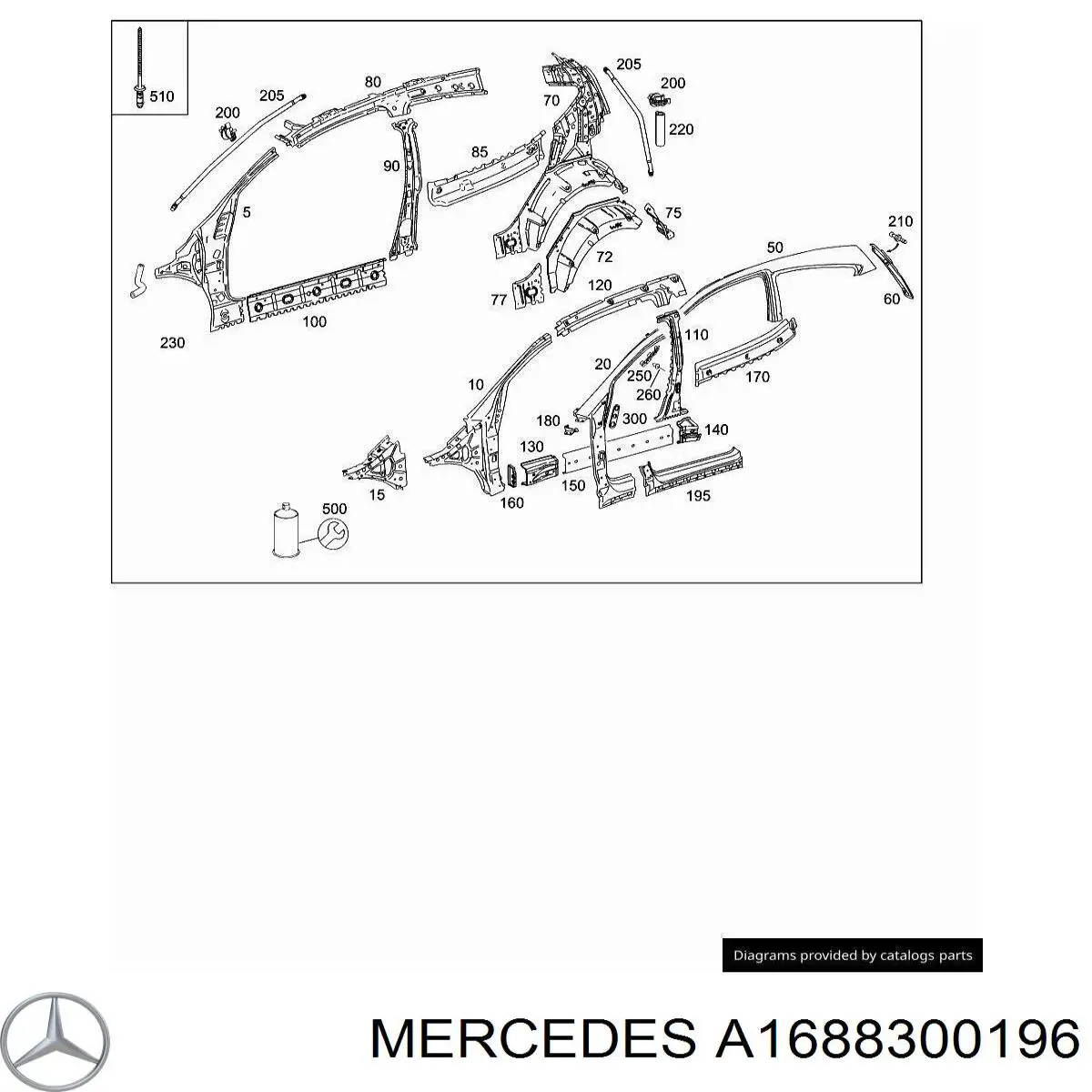 Купить A1688300196 Mercedes 