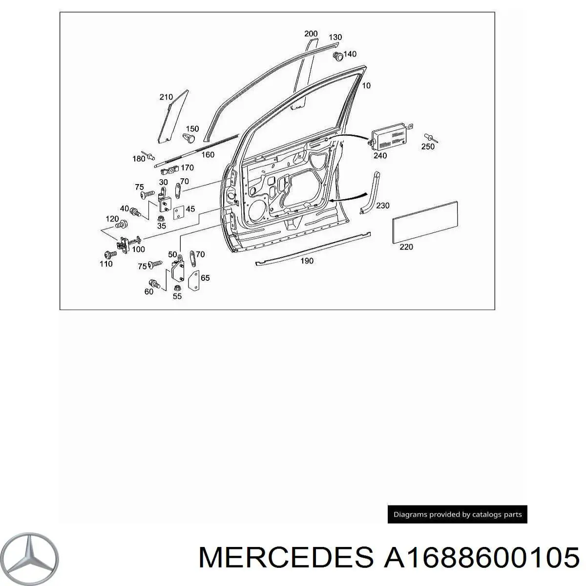 Cinto de segurança (AIRBAG) da porta dianteira esquerda para Mercedes A (W168)
