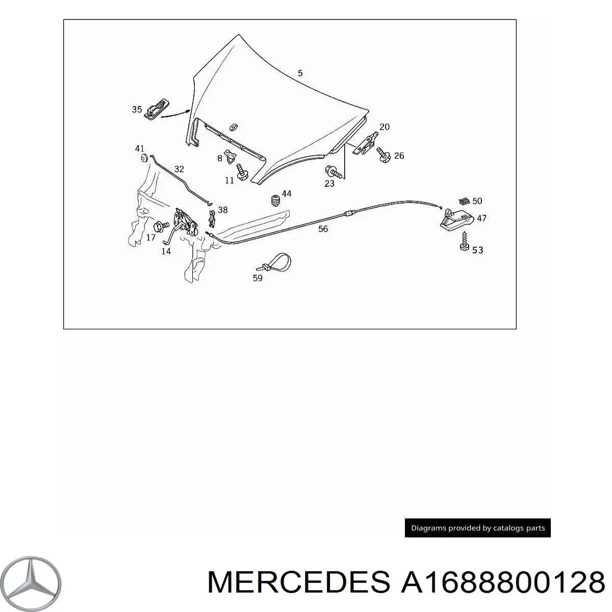 Gozno da capota esquerdo para Mercedes A (W168)