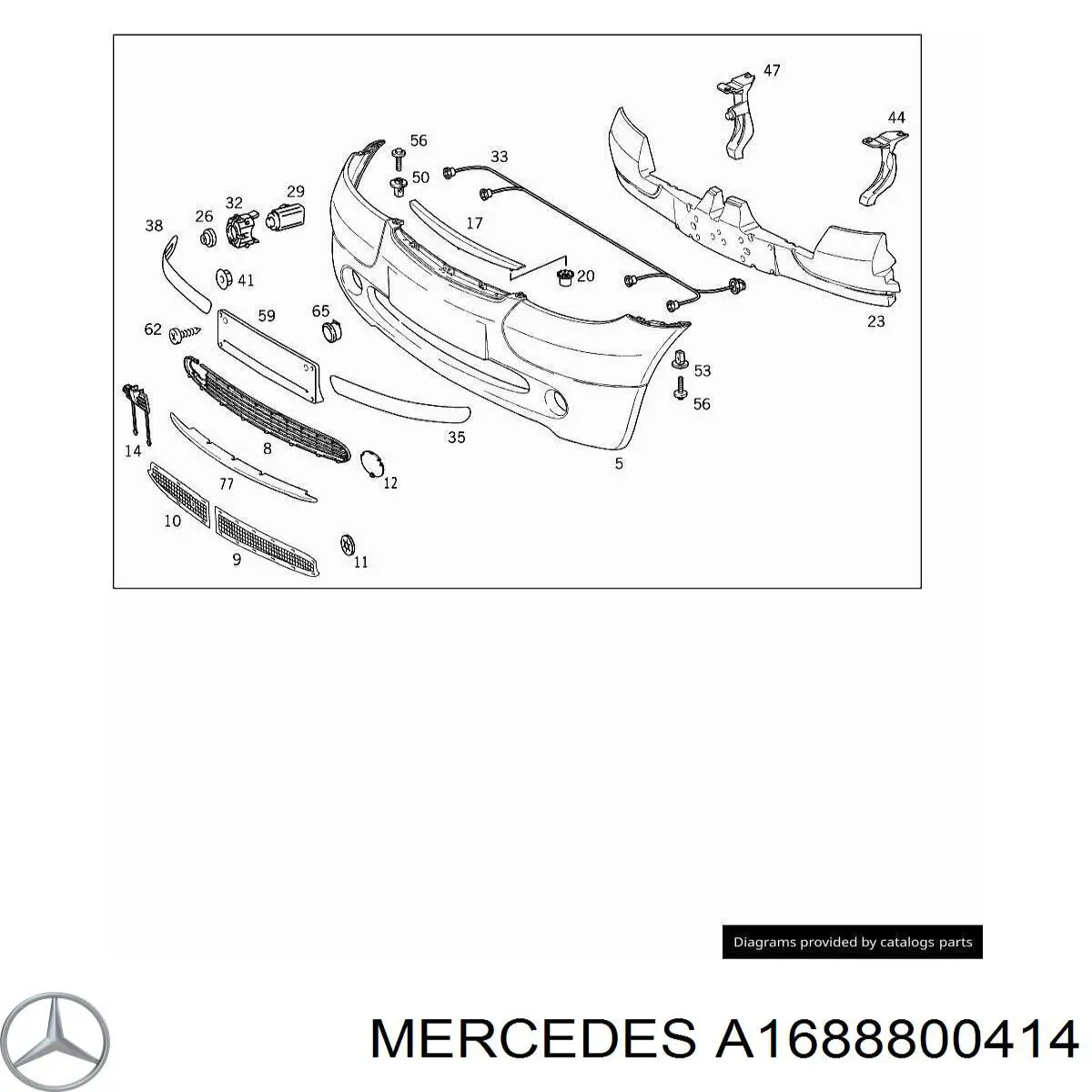 A1688800414 Mercedes Кронштейн крепления бампера переднего правый
