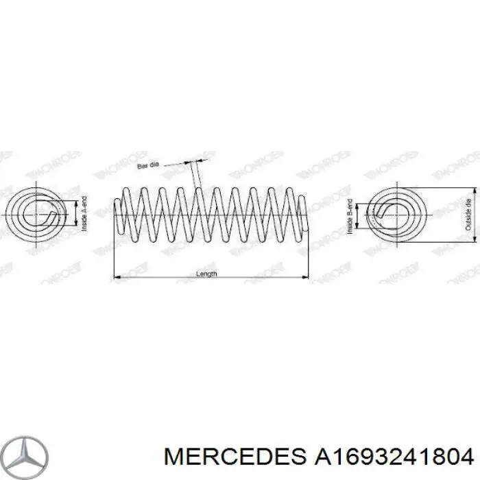 A1693241804 Mercedes Пружина подвески задняя