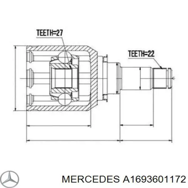 A1693601172 Mercedes Полуось передняя левая