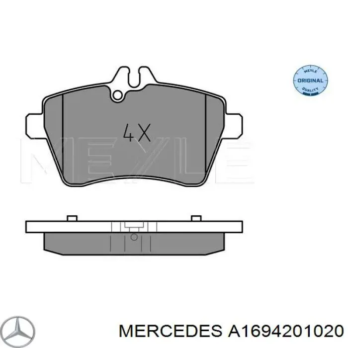 A1694201020 Mercedes колодки тормозные передние дисковые