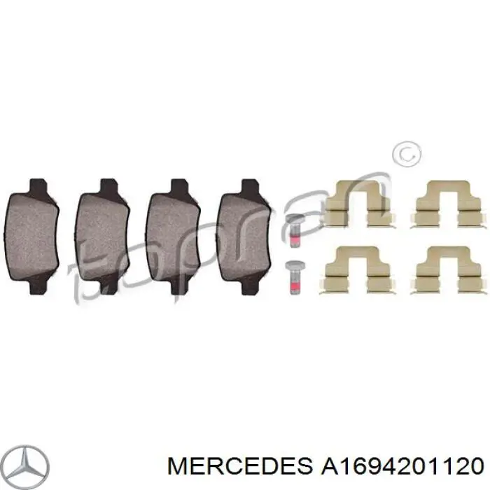 Задние тормозные колодки A1694201120 Mercedes