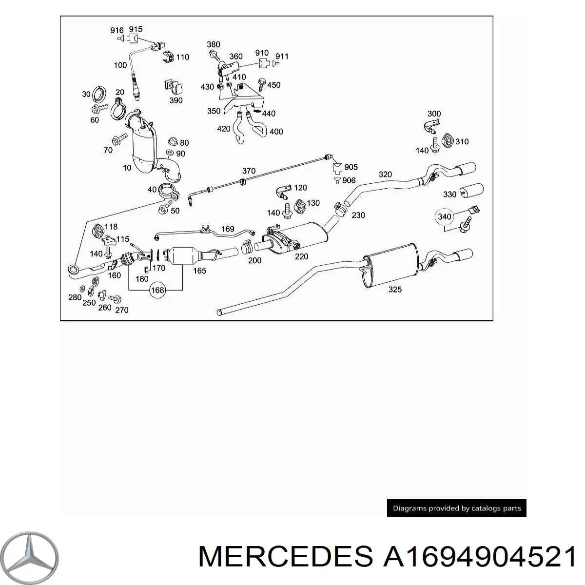 Выхлоп задний Mercedes B минивэн (W245) (2005 - 2011) цена, от 33.04 USD