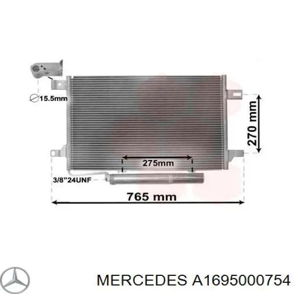 Купить A1695000754 Mercedes Радиатор системы охлаждения кондиционера