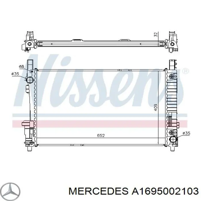 A1695002103 Mercedes радиатор