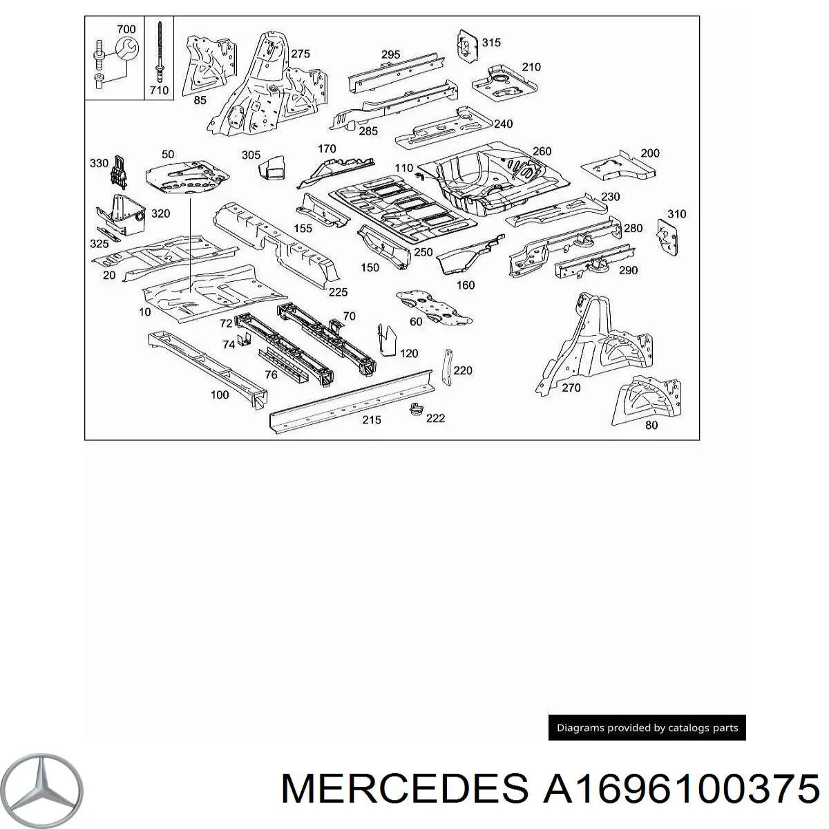  Днище багажника (ниша запасного колеса) Mercedes B 