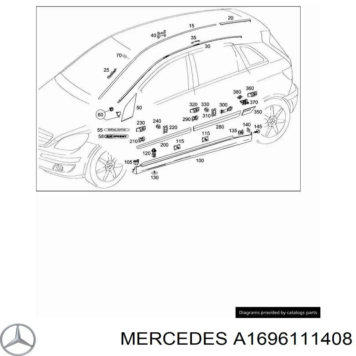  Mercedes A1696111408 цена, от 57.01 USD