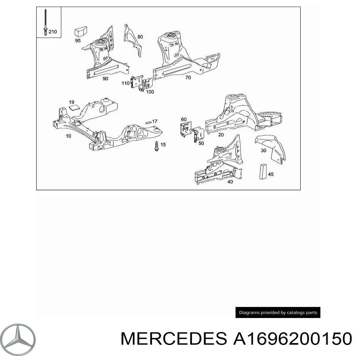  Mercedes A1696200150 цена, от 456.38 USD