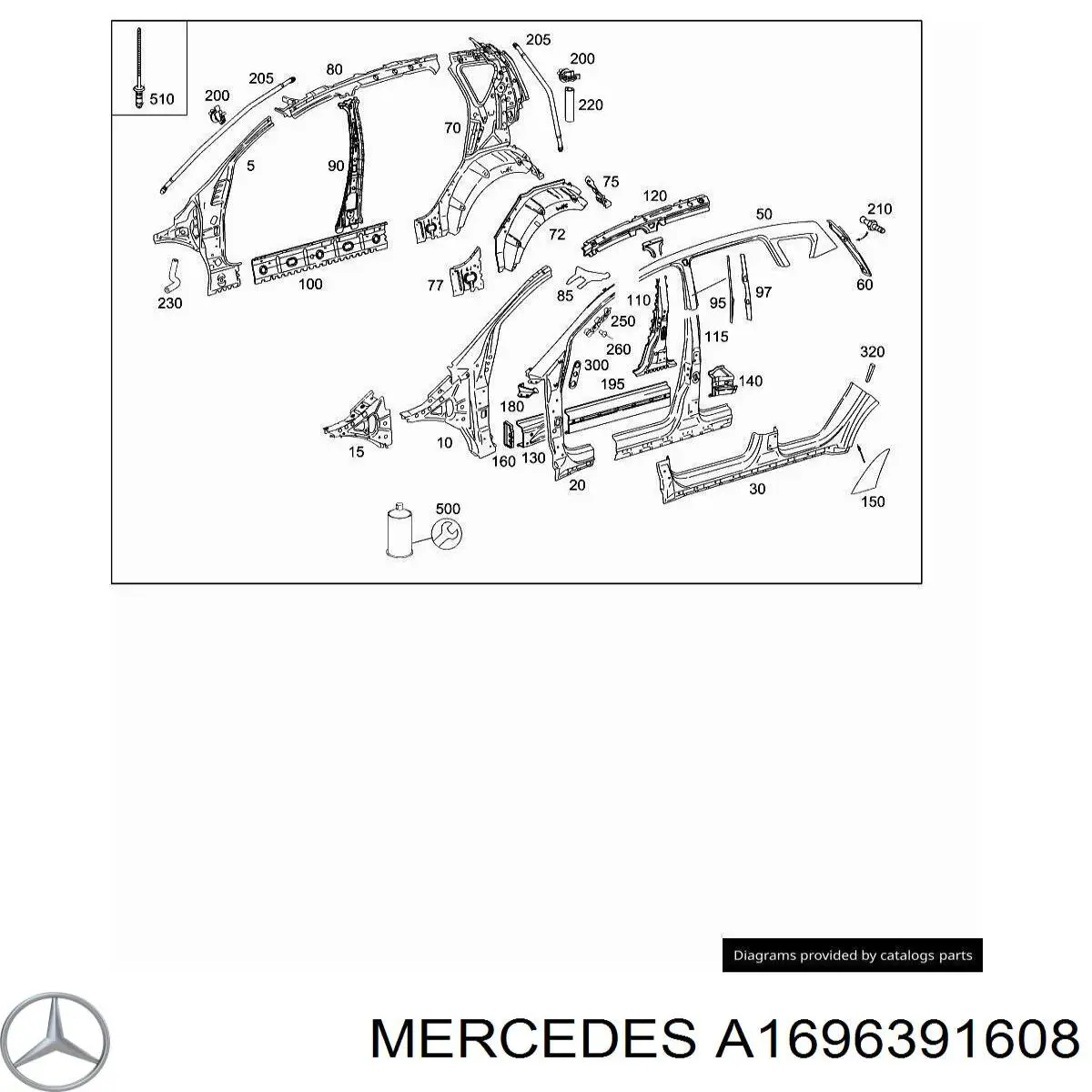 Лючок бензобака A1696391608 Mercedes