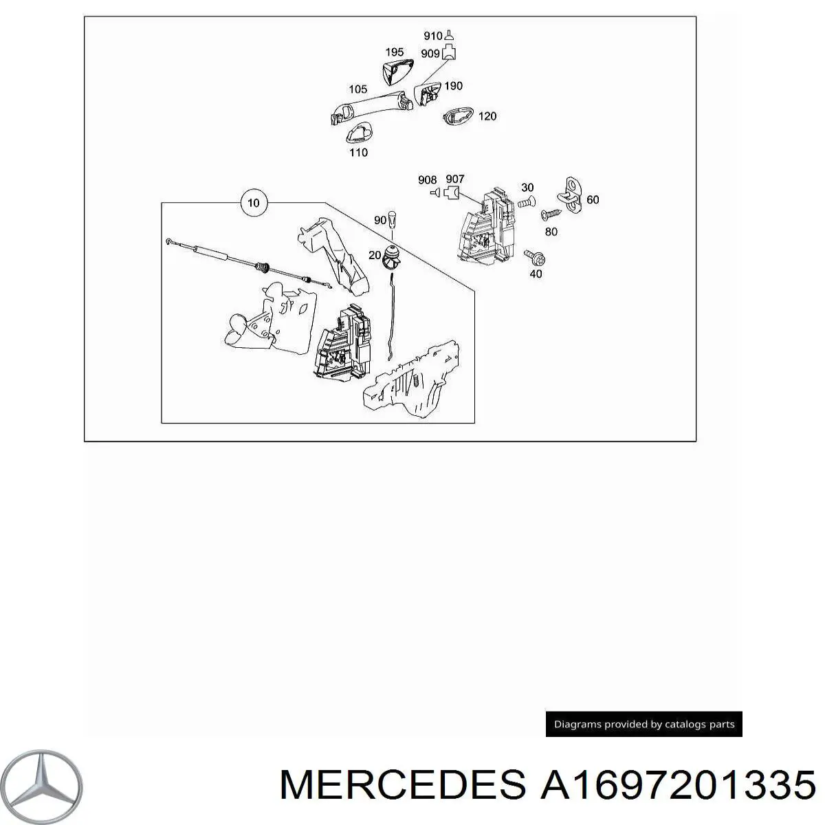 Замок задней двери, левой Mercedes 1697203535 цена, от 177.37 USD