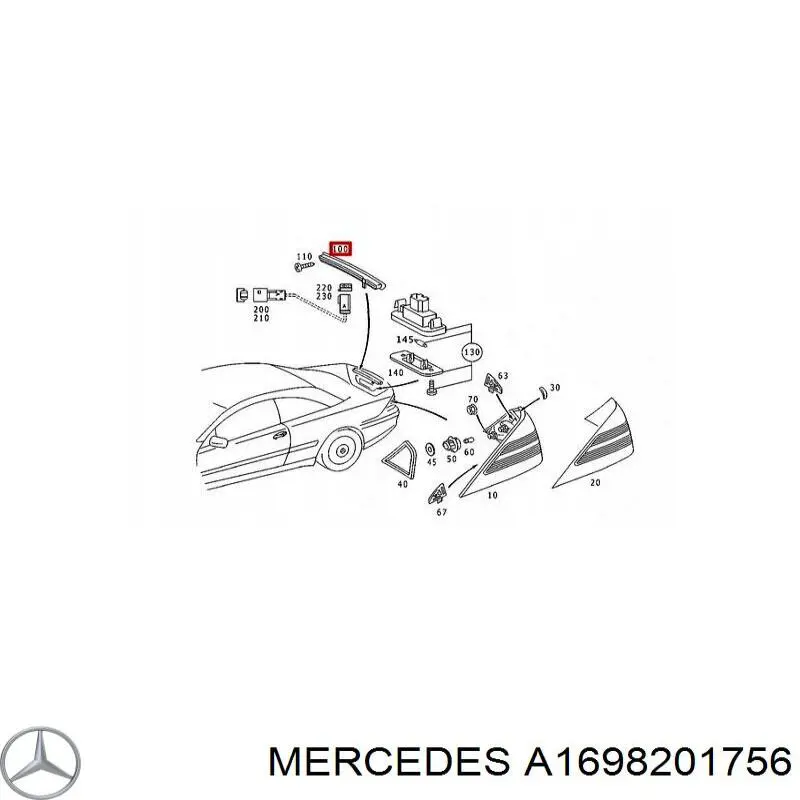 Sinal de parada traseiro adicional para Mercedes A  W169