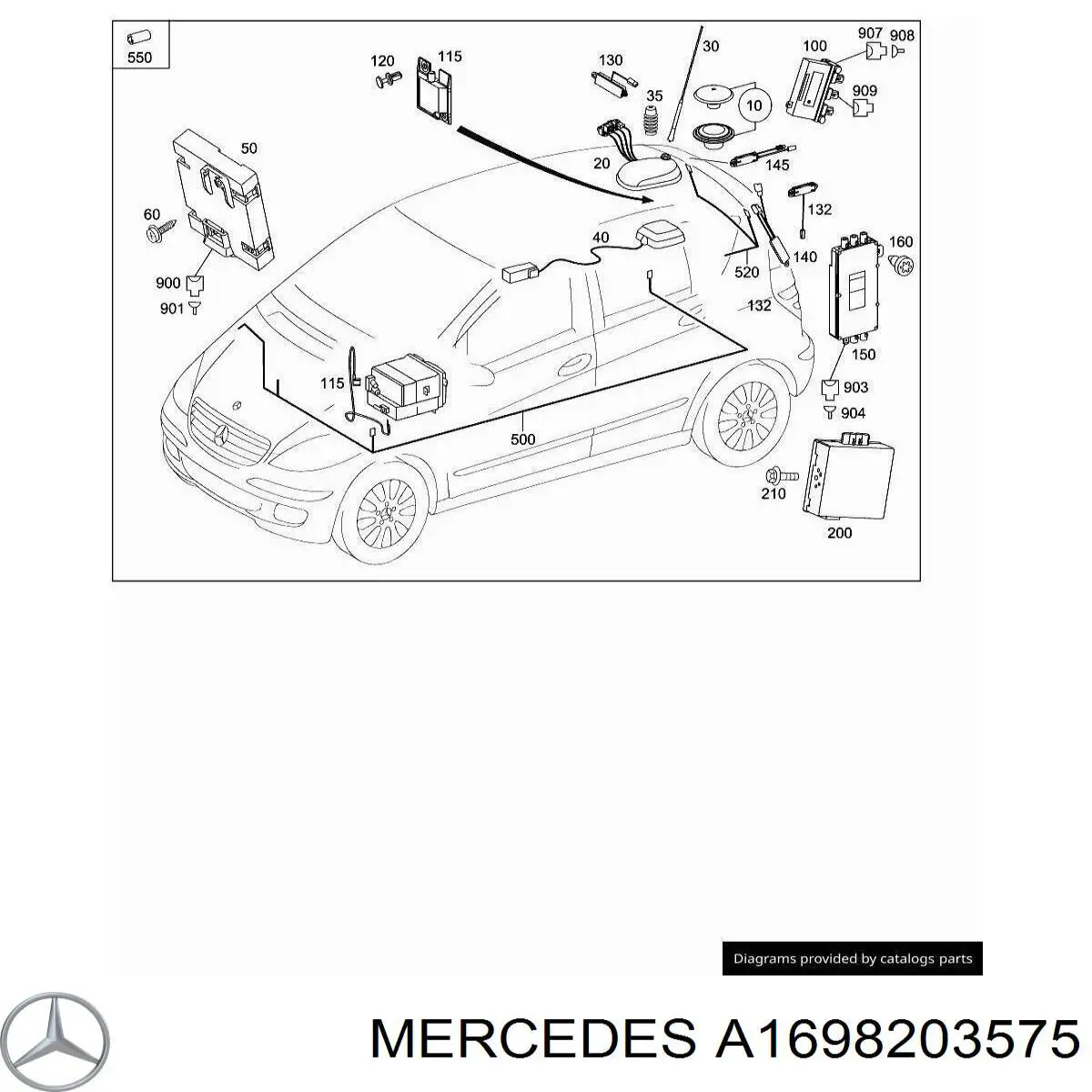 A1698203575 Mercedes Антенна на крышу