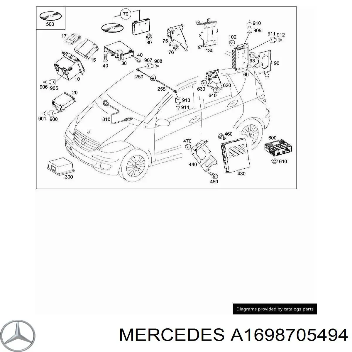 Магнитола (радио AM/FM) Mercedes A1698705494 цена, от 50.67 USD