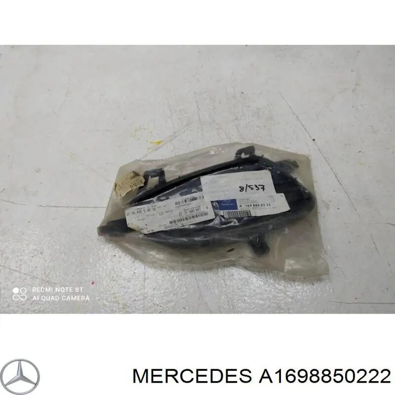 A1698850222 Mercedes Заглушка ПТФ бампера переднего правая