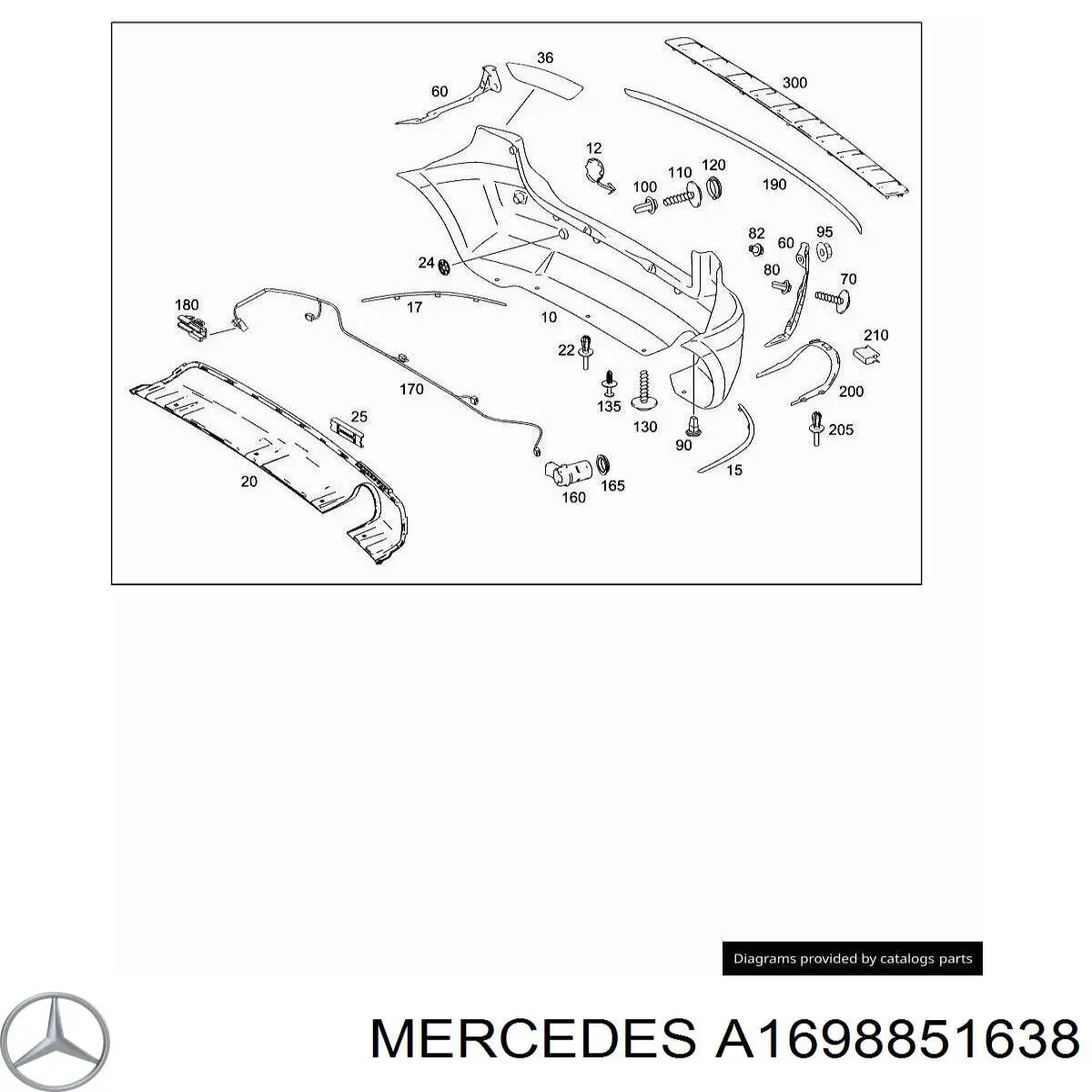 A1698851638 Mercedes бампер задний