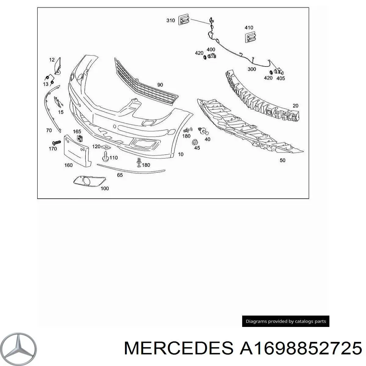 A1698852725 Mercedes передний бампер