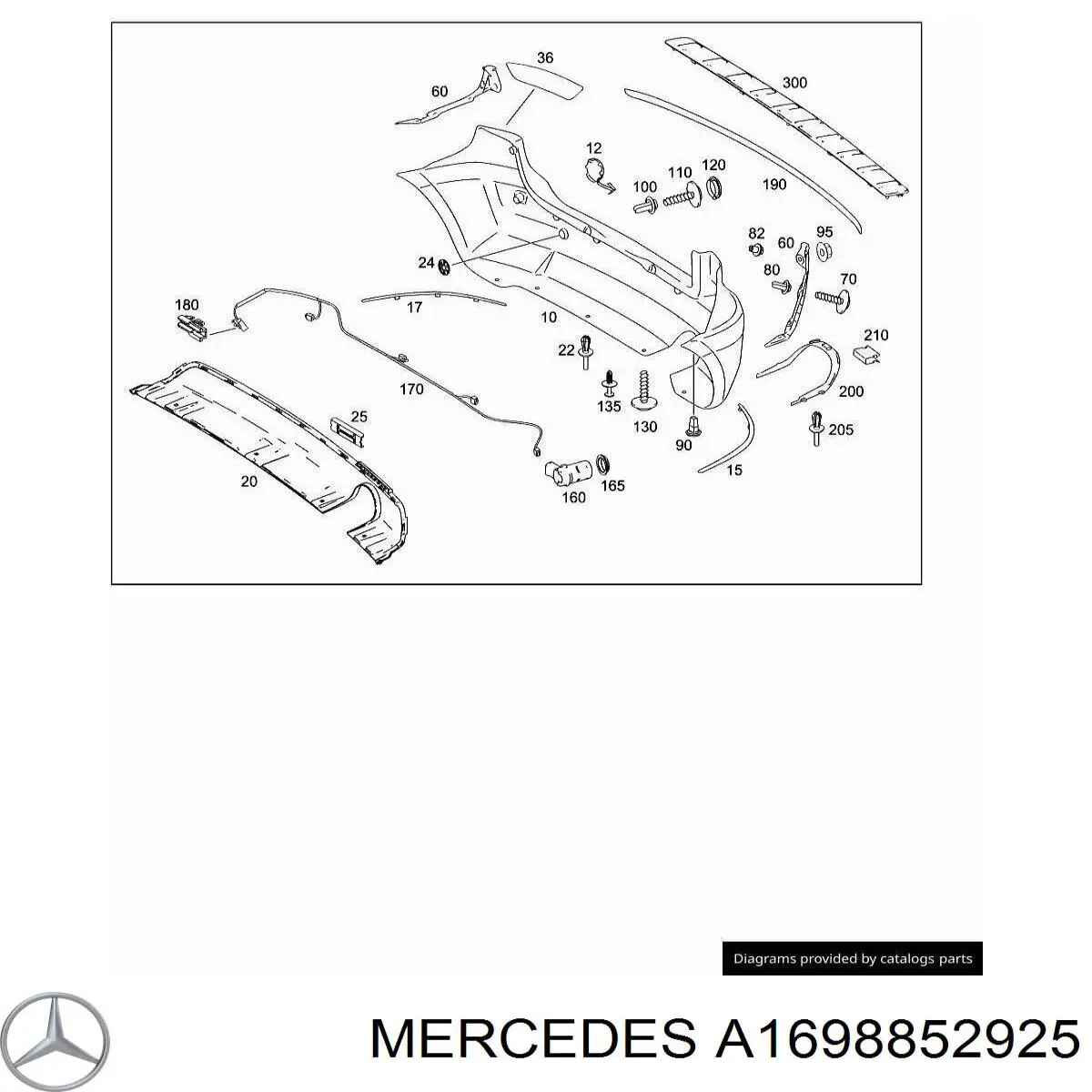 A1698852925 Mercedes pára-choque traseiro