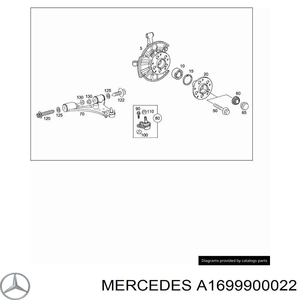 A1699900022 Mercedes | Болт крепления переднего рычага, нижнего A 169 ...