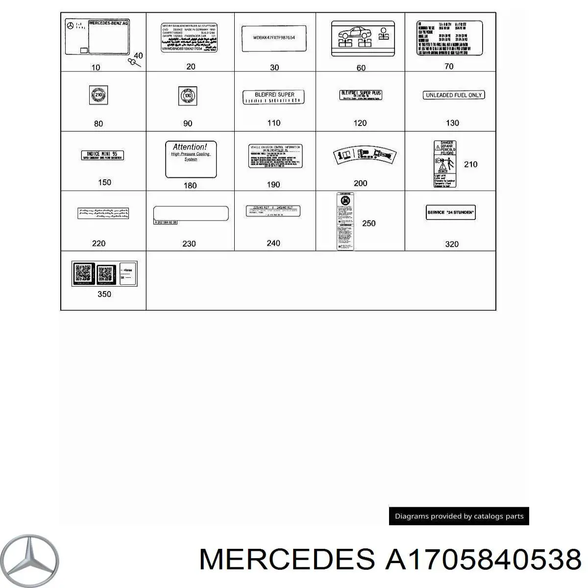  Mercedes A1705840538 цена, от 90.49 USD