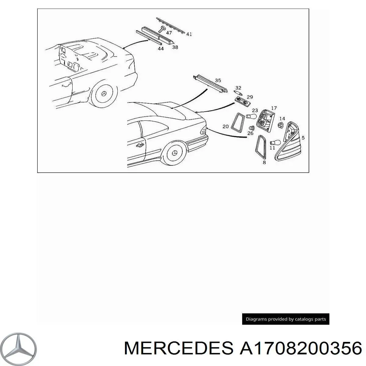 Купить 1708200356 Mercedes Фонарь подсветки номерного знака