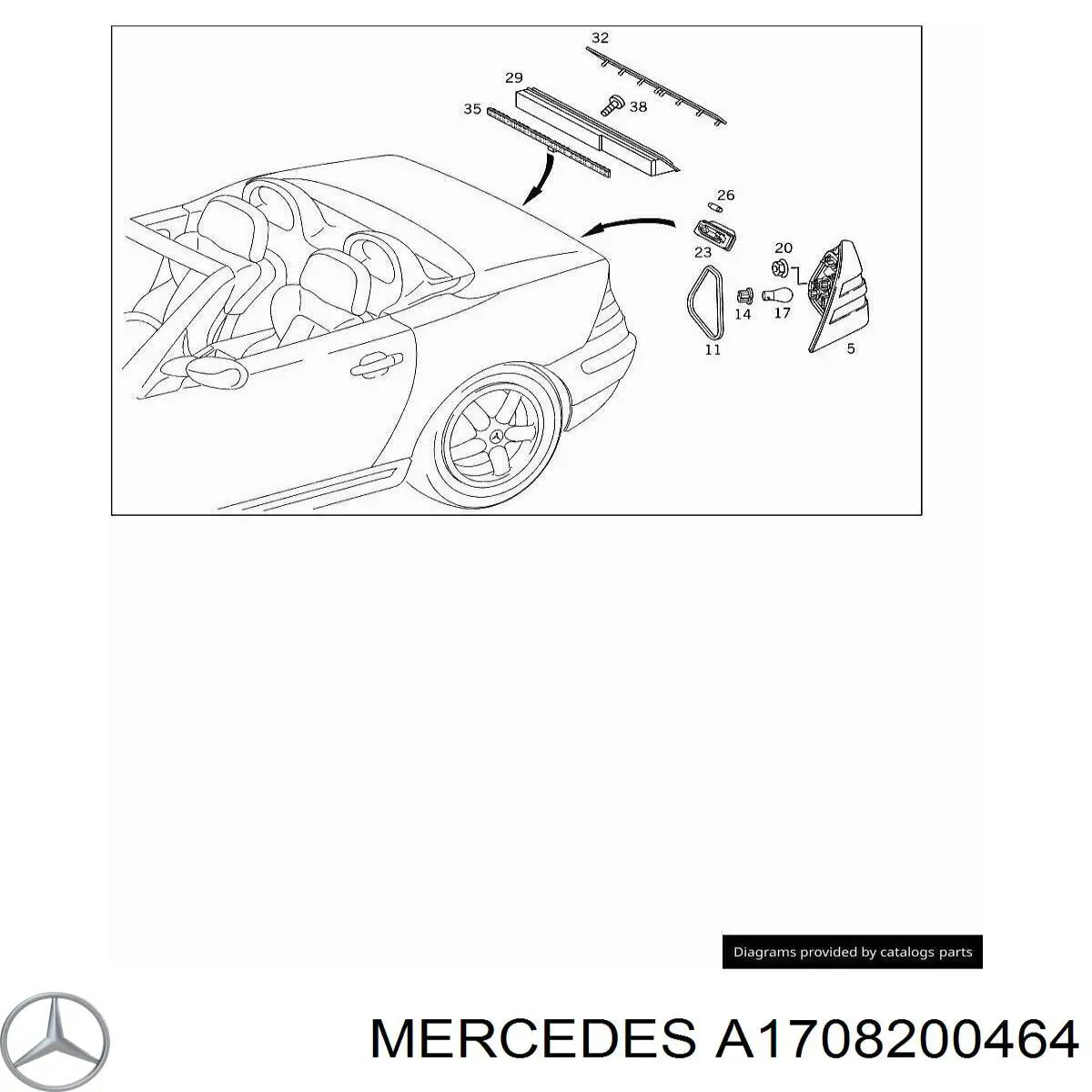 Фонарь задний правый Mercedes A1708200464 цена, от 107.00 USD