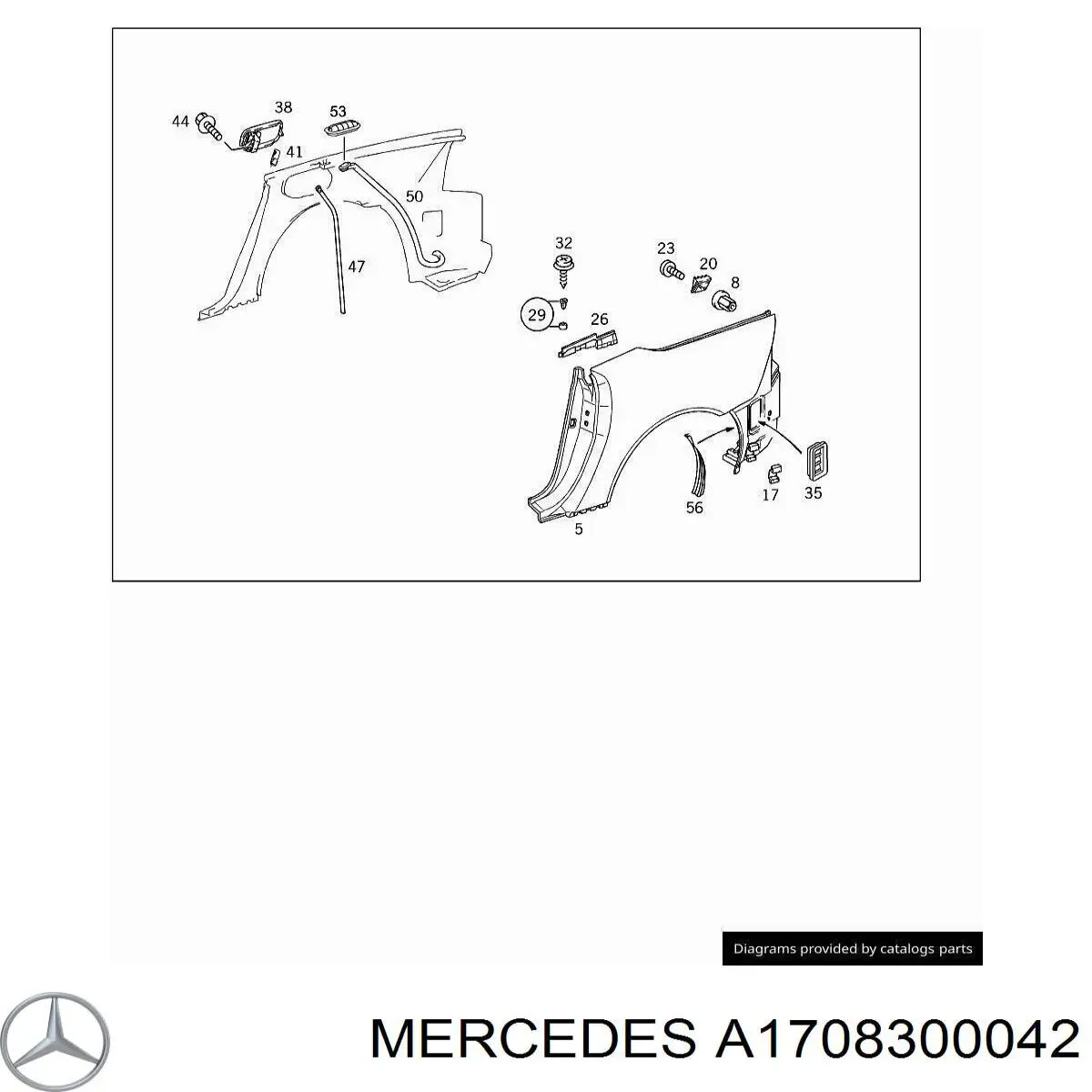 Лючок (дверца) бензобака Mercedes 1708300042 цена, от 2.48 USD