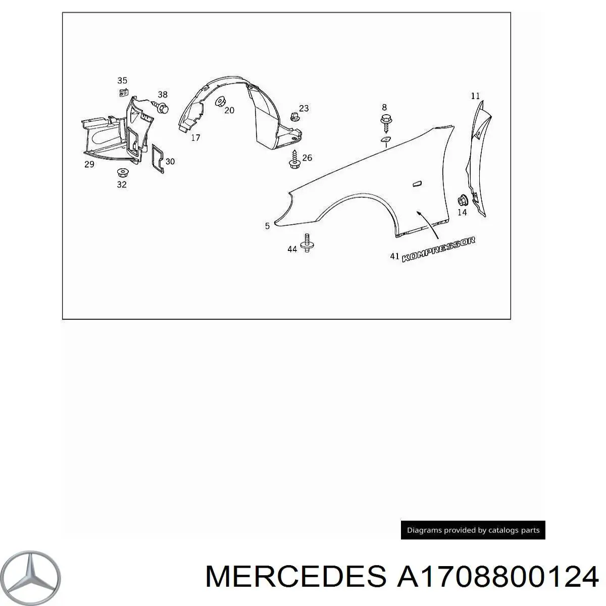 Подкрылок передний левый A1708800124 Mercedes