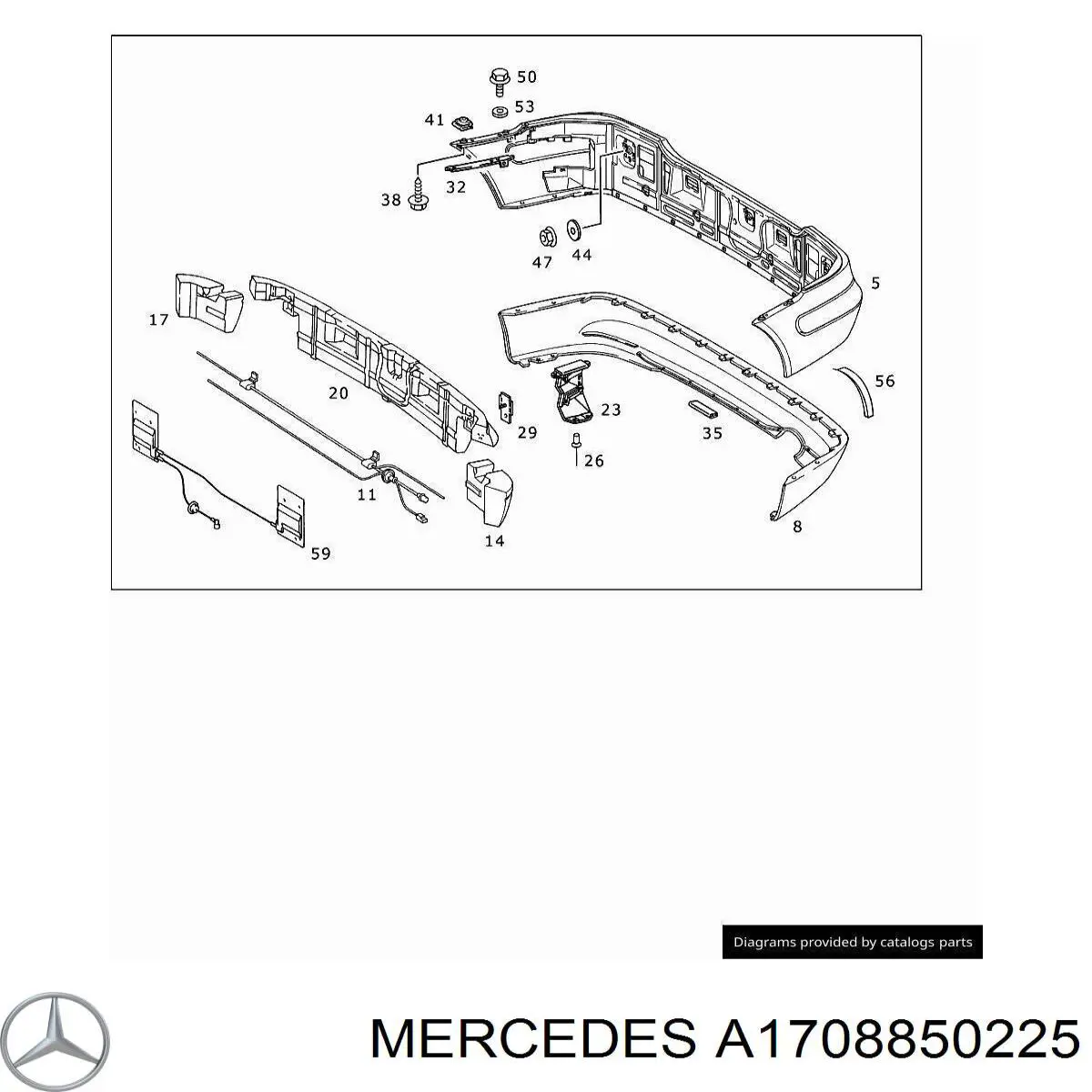 A1708850225 Mercedes Бампер задний, нижняя часть
