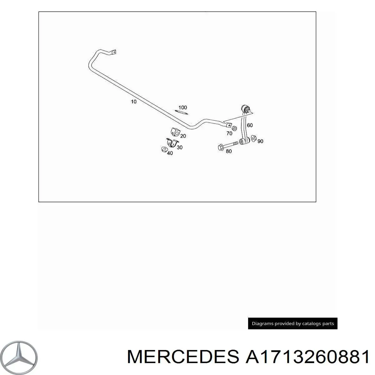 Резинка заднего стабилизатора Mercedes A1713260881 цена, от 11.55 USD