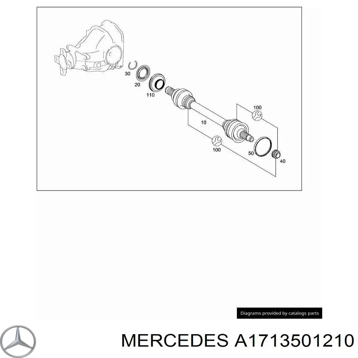 Купить A1713501210 Mercedes Приводной вал задний
